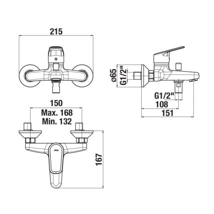 JIKA H3212E70044001 - Кранче за баня TALAS лъскав хром