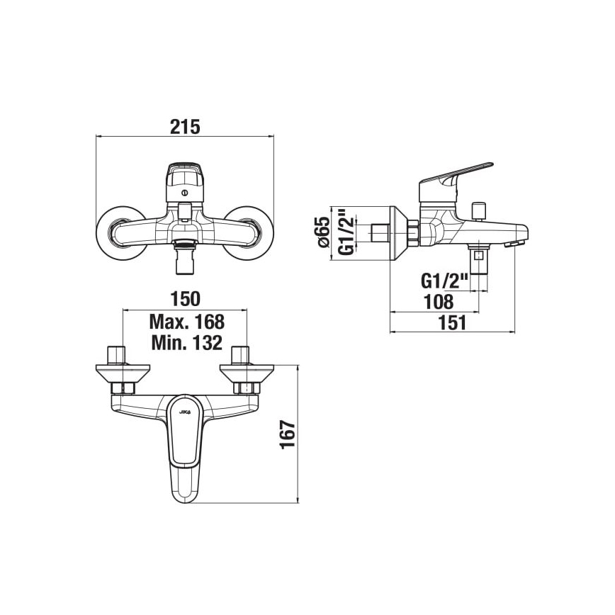 JIKA H3212E70044001 - Кранче за баня TALAS лъскав хром