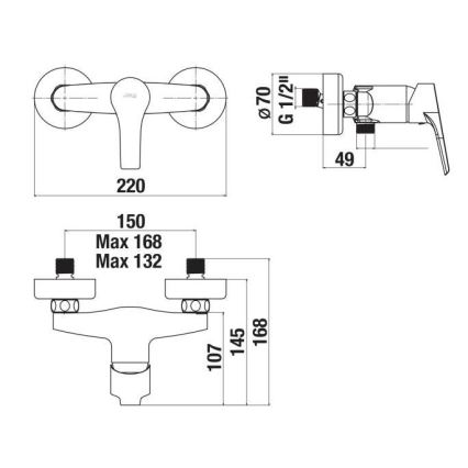JIKA H3311W70044001 - Кранче за душ CUBE лъскав хром