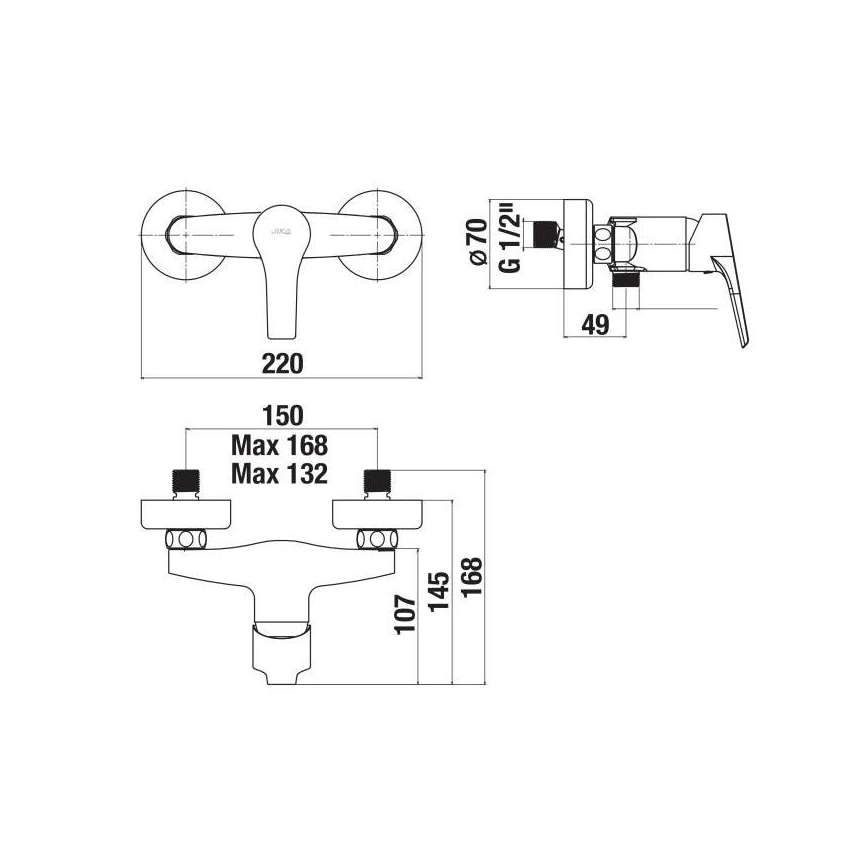 JIKA H3311W70044001 - Кранче за душ CUBE лъскав хром
