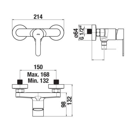 JIKA H3311Z70044001 - Кранче за душ LYRA лъскав хром