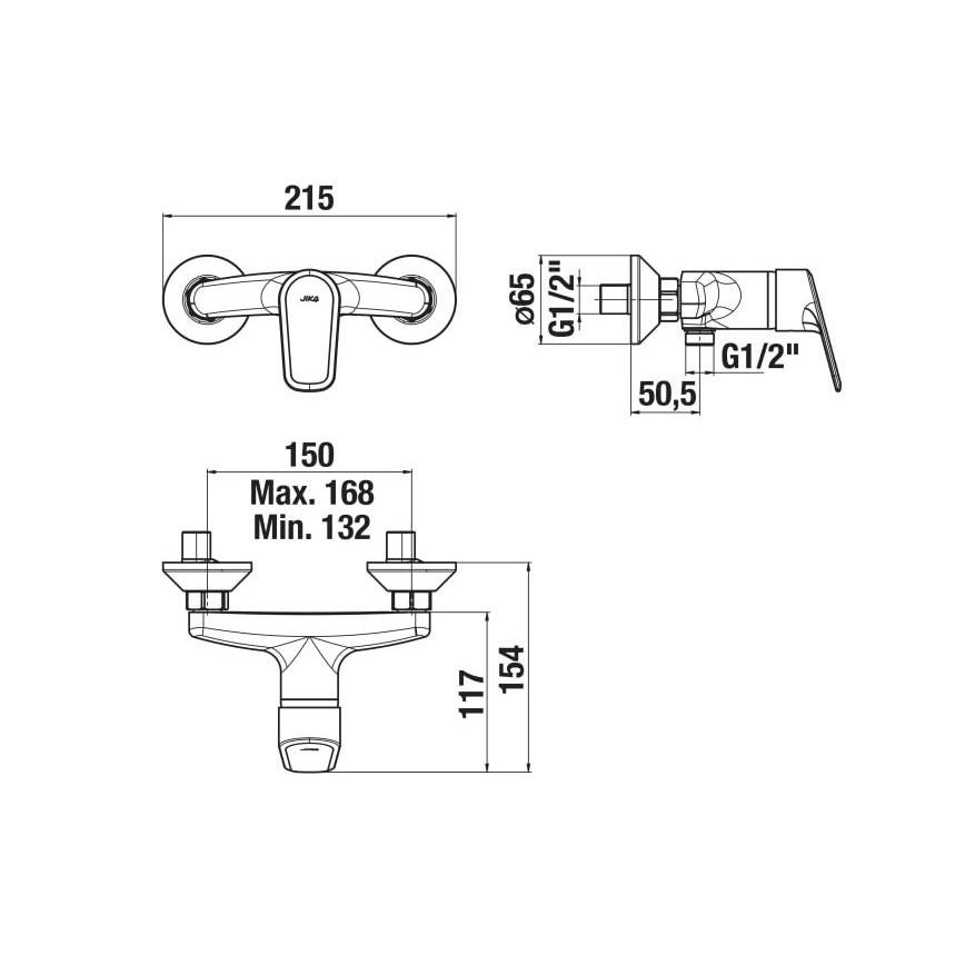 JIKA H3312E70044001 - Кранче за душ TALAS лъскав хром