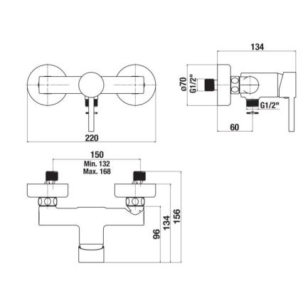 JIKA H3312F70044001 - Кранче за душ MIO лъскав хром
