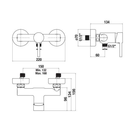 JIKA H3312F77164001 - Кранче за душ MIO матов черен