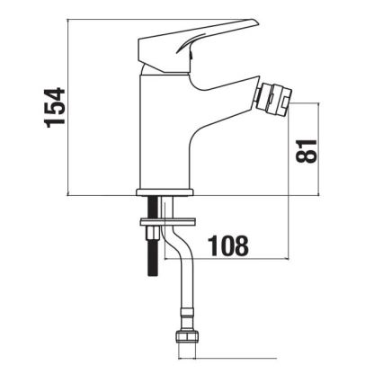 JIKA H3411W10041101 - Биде смесител CUBE 15,4 см, хром с лъскав завършек