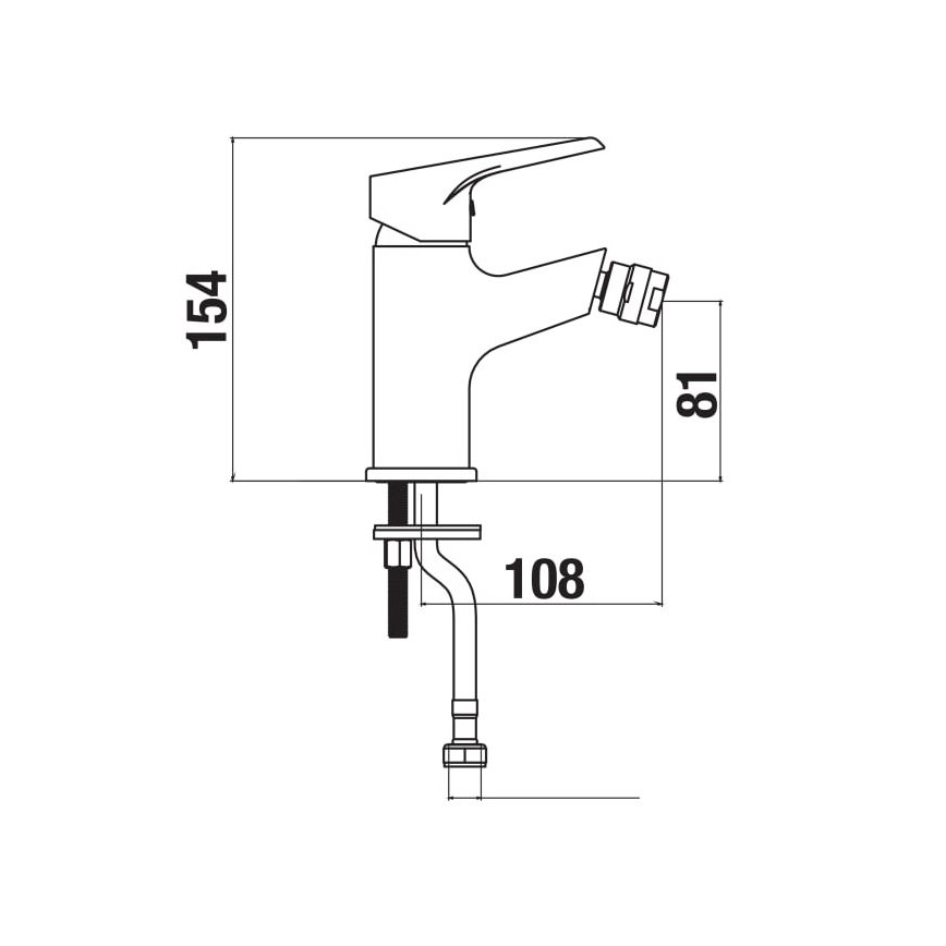JIKA H3411W10041101 - Кран за биде CUBE 15,4 см лъскав хром