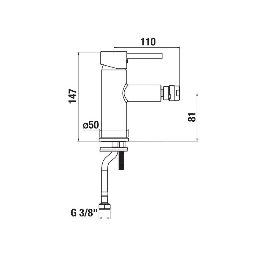 JIKA H3412F17161101 - Кран за биде MIO 14,7 см матов черен