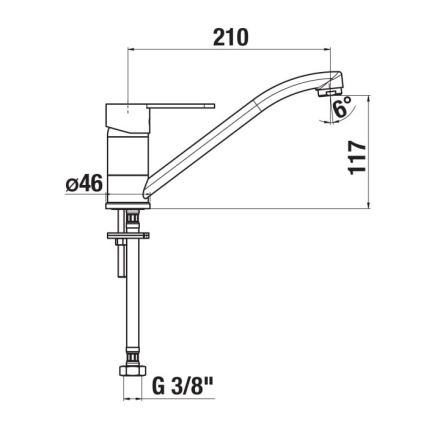 JIKA H3511Z10042301 - Кран за мивка LYRA 21 см лъскав хром