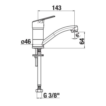JIKA H3512E10042201 - Смесител за мивка LYRA 14,3 см, лъскав хром