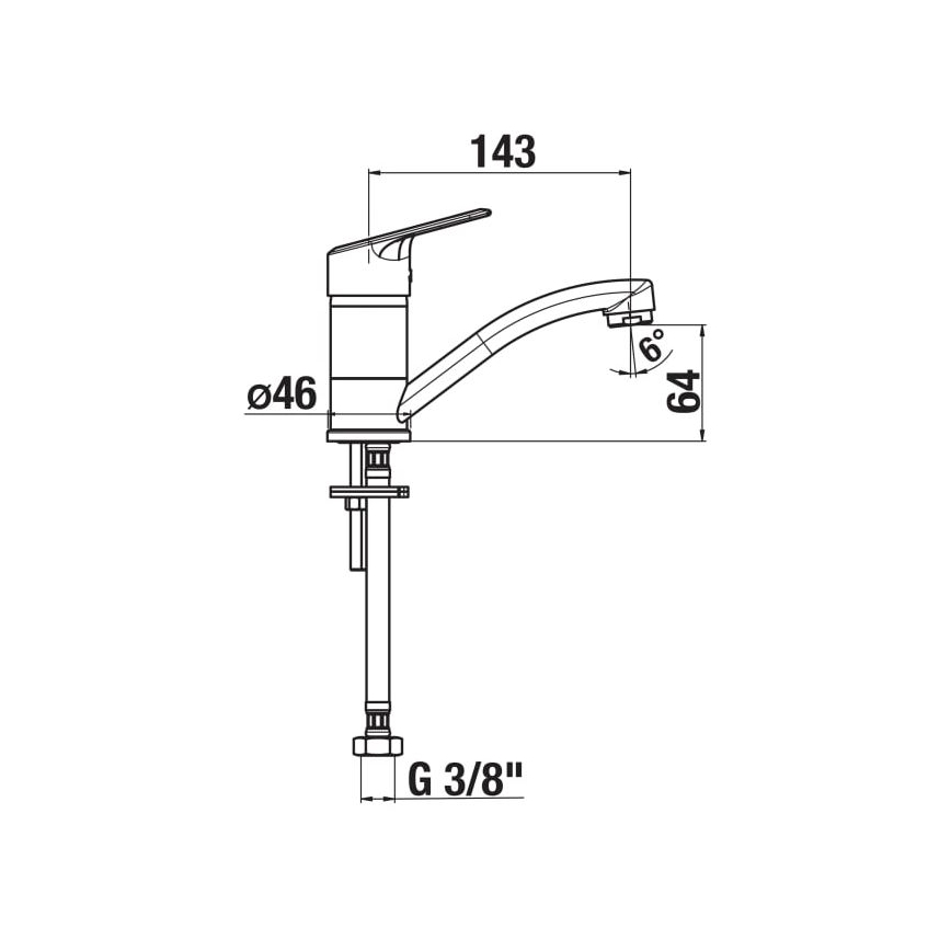 JIKA H3512E10042201 - Смесител за мивка LYRA 14,3 см, лъскав хром