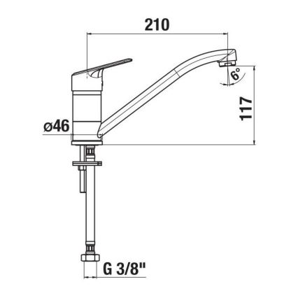 JIKA H3512E10042301 - Кран за мивка LYRA 21 см лъскав хром