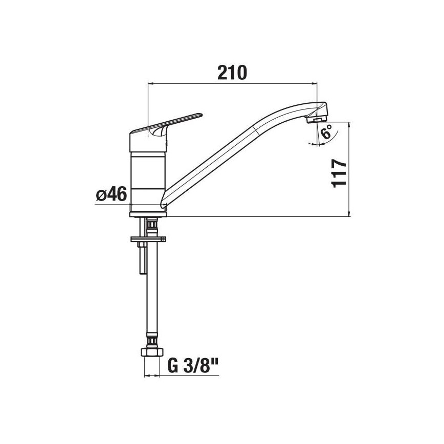 JIKA H3512E10042301 - Кран за мивка LYRA 21 см лъскав хром