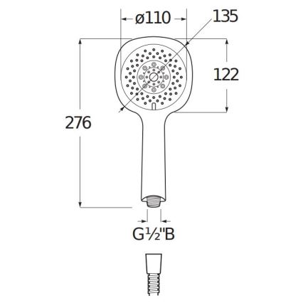 JIKA H3611X20044711 - Ръчен душ CUBITO, полирано хромово покритие