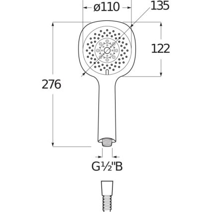 JIKA H3611X30044711 - Ръчен душ CUBITO лъскав хром