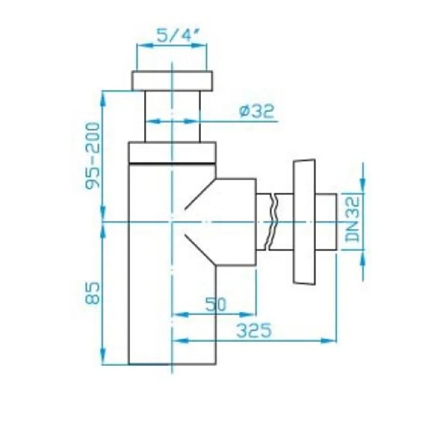 JIKA H3747100040001 - Кръгъл сифон за мивка MIO лъскав хром