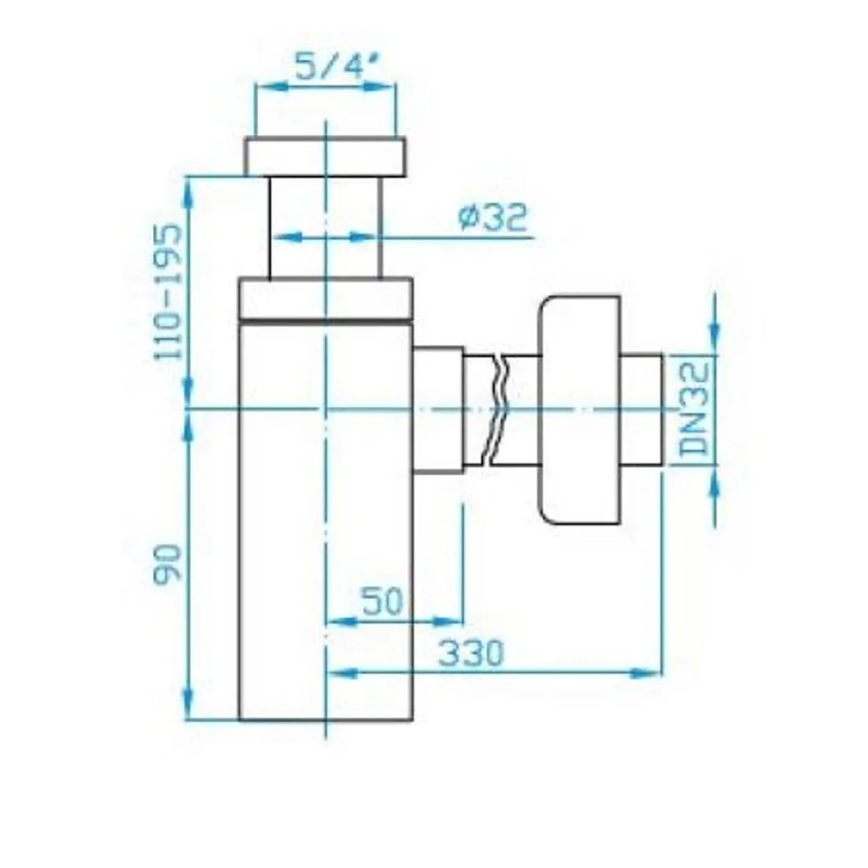 JIKA H3747300040001 - Квадратен сифон за мивка CUBITO, лъскав хром