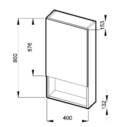 JIKA H4532210383041 - Огледален шкаф с рафт LYRA 80x40 см бял