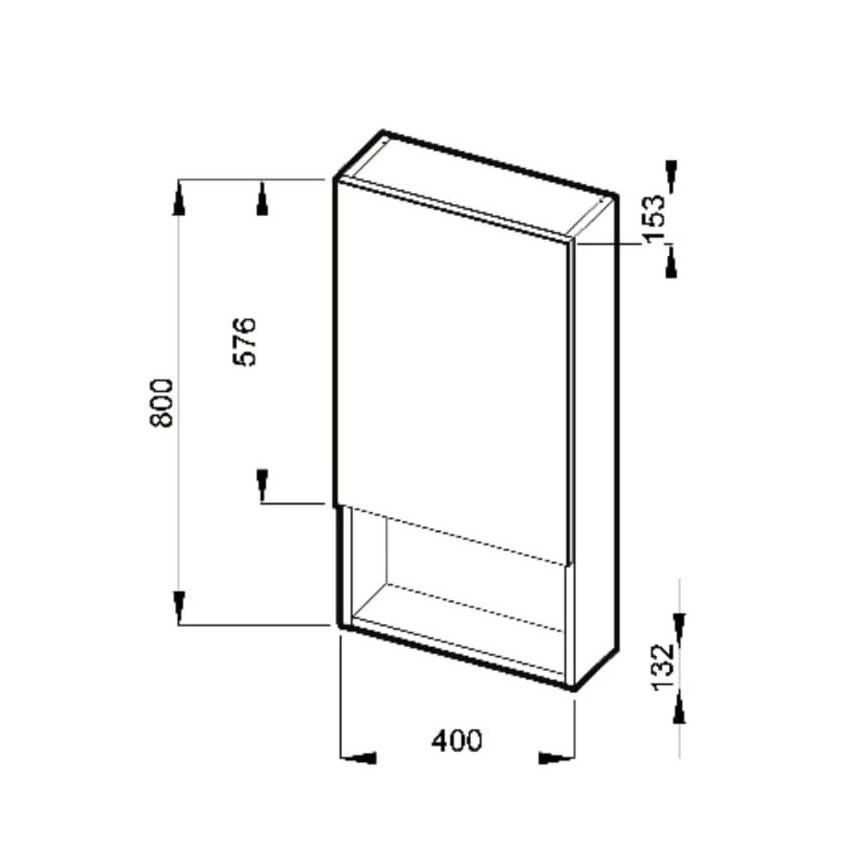 JIKA H4532210383041 - Огледален шкаф с рафт LYRA 80x40 см бял