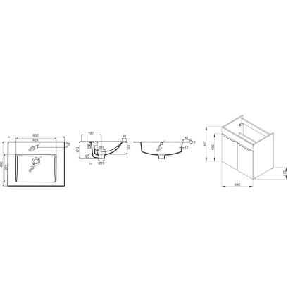 JIKA H4536011763001 - Баня шкаф с мивка CUBE 60,7x65 см бял