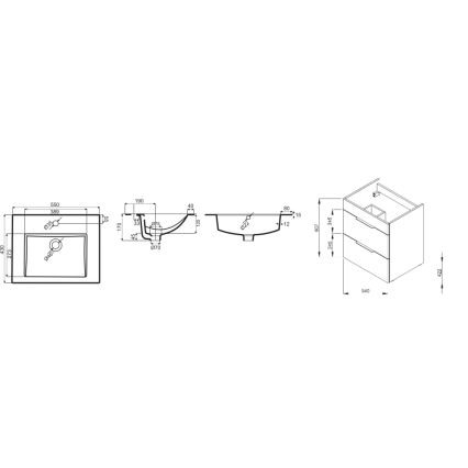 JIKA H4536111763001 - Баня шкаф с мивка CUBE 60,7x55 см бял