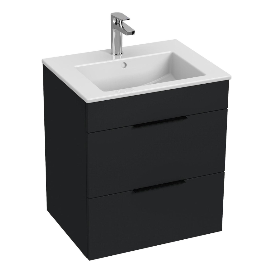 JIKA H4536121763521 - Шкаф за баня с мивка CUBE 60,7x55 cm черен