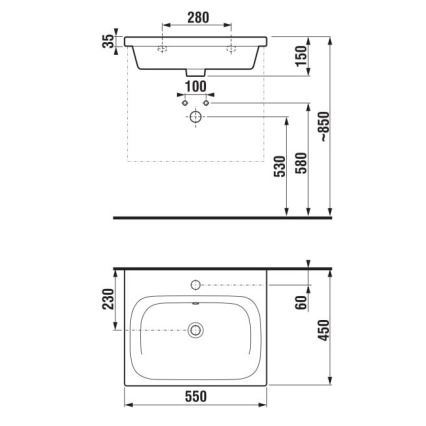 JIKA H8127120001041 - Висяща мивка MIO 55x45 см керамика/бял цвят
