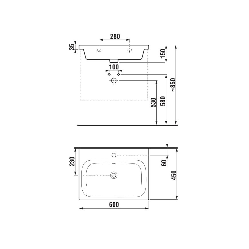 JIKA H8127137161041 - Висяща мивка MIO 60x45 см керамика/матово черно