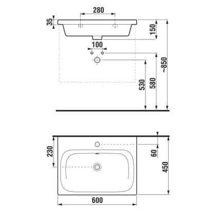 JIKA H8127137161041 - Стенна мивка MIO 60x45 см керамика/матов черен