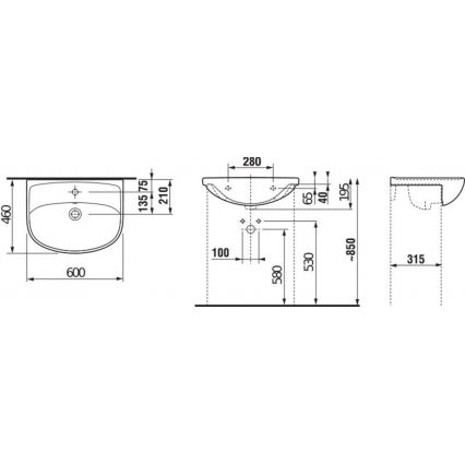 JIKA H8133830001041 - Мивка за вграждане LYRA 60x46 см керамика/бял