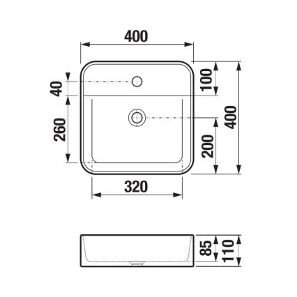 JIKA H8183610001111 - Басейн с плот ASTRA 40x40 см керамика/бял