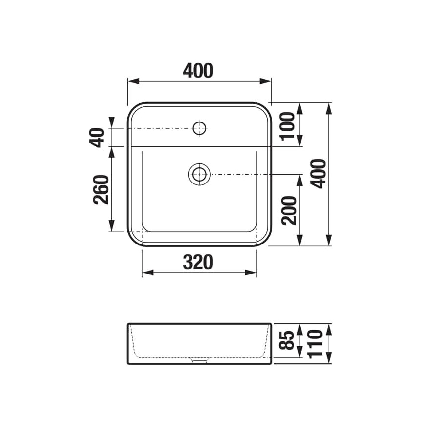 JIKA H8183610001111 - Басейн с плот ASTRA 40x40 см керамика/бял