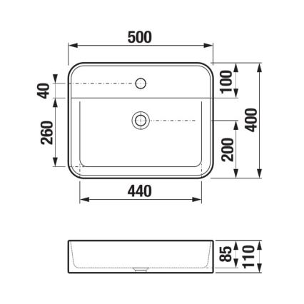 JIKA H8183620001111 - Басейн с плот ASTRA 50x40 см керамика/бял