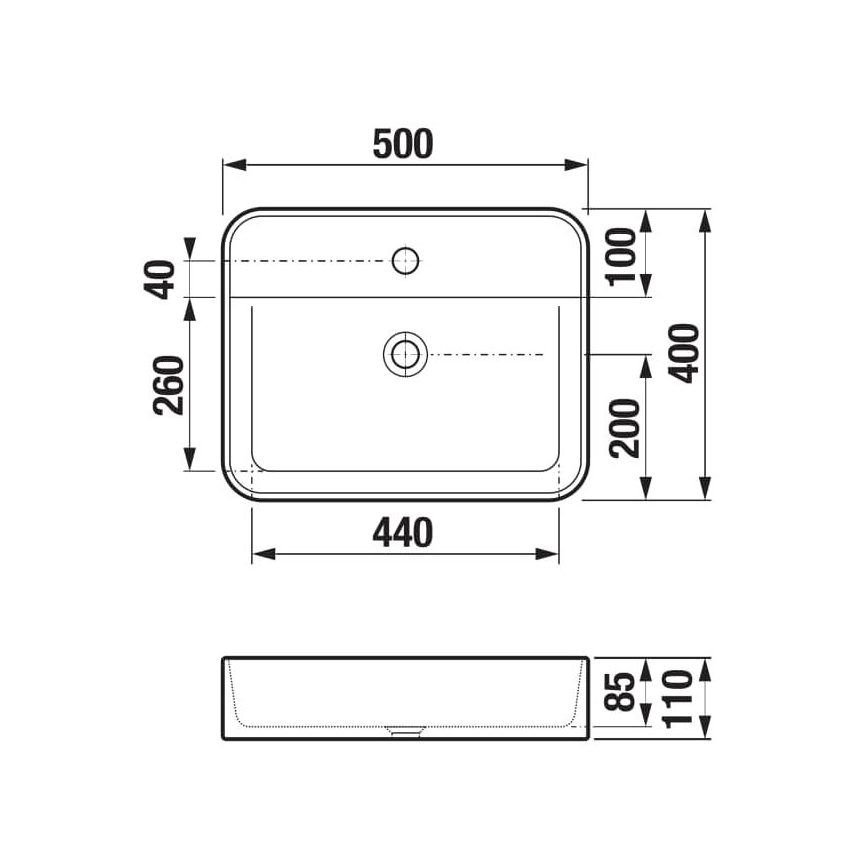 JIKA H8183620001111 - Басейн с плот ASTRA 50x40 см керамика/бял