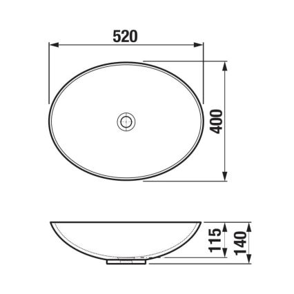 JIKA H8183640001121 - Басейн с плот ASTRA 52x40 см керамика/бял