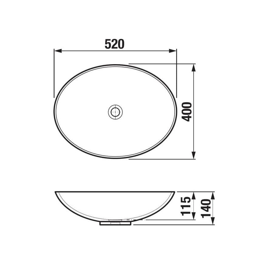 JIKA H8183640001121 - Басейн с плот ASTRA 52x40 см керамика/бял