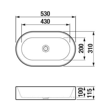 JIKA H8183660001121 - Басейн с плот ASTRA 53x31 см керамика/бял