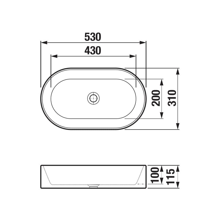 JIKA H8183660001121 - Басейн с плот ASTRA 53x31 см керамика/бял