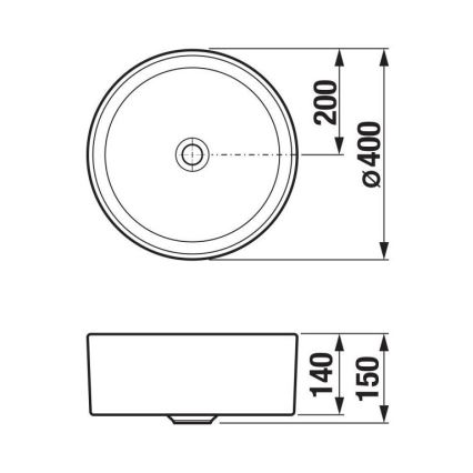 JIKA H8184200001121 - Мивка за плот CUBITO Ø 40 см керамика/бял цвят
