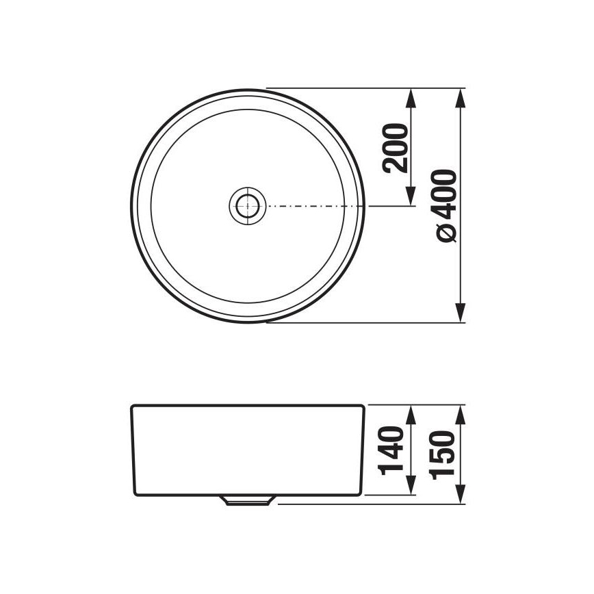 JIKA H8184200001121 - Мивка за плот CUBITO Ø 40 см керамика/бял цвят