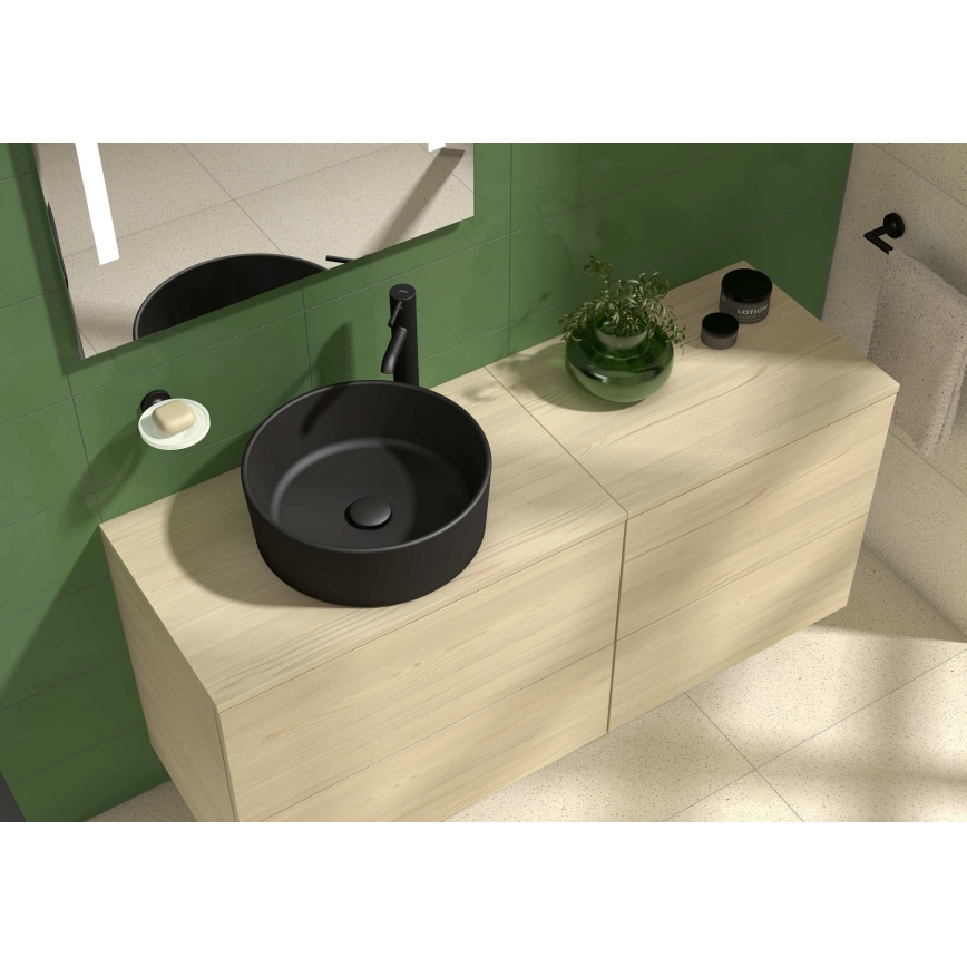 JIKA H8184207161121 - Басейн с плот CUBITO Ø 40 см керамика/матов черен