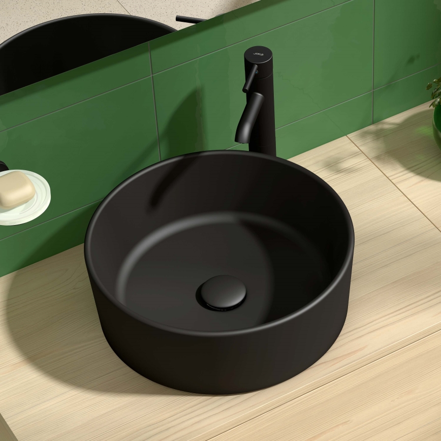 JIKA H8184207161121 - Басейн с плот CUBITO Ø 40 см керамика/матов черен