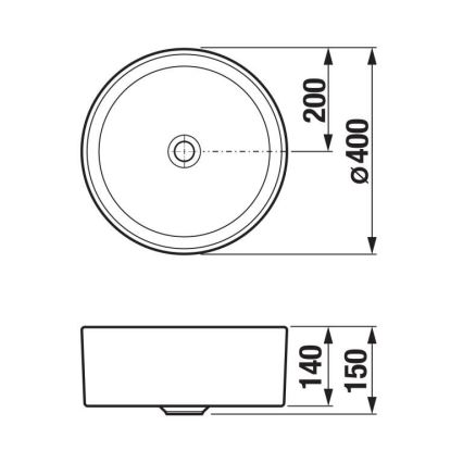 JIKA H8184207161121 - Мивка за плот CUBITO Ø 40 см керамика/матово черно