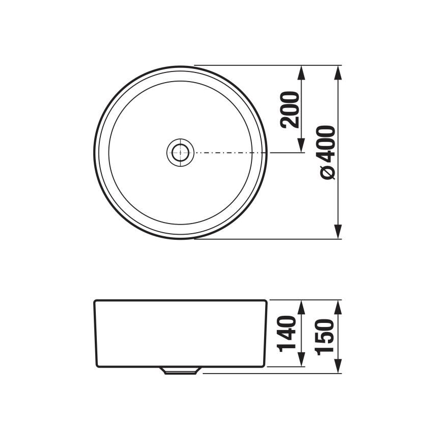 JIKA H8184207161121 - Мивка за плот CUBITO Ø 40 см керамика/матово черно
