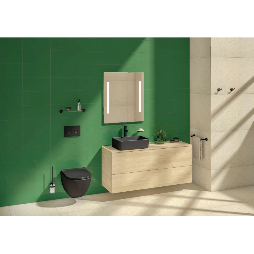 JIKA H8184237161121 - Мивка за плот CUBITO 50x35 см керамика/матово черно