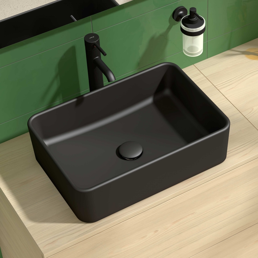 JIKA H8184237161121 - Мивка за плот CUBITO 50x35 см керамика/матово черно