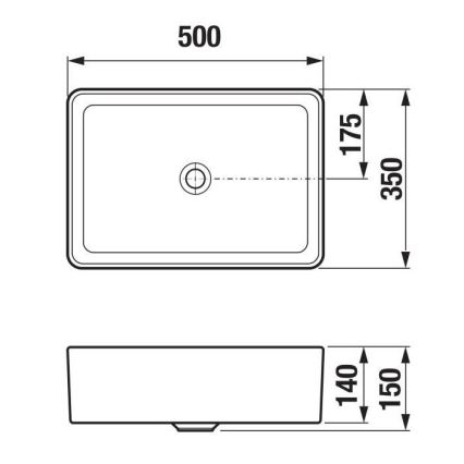 JIKA H8184237161121 - Мивка за плот CUBITO 50x35 см керамика/матово черно