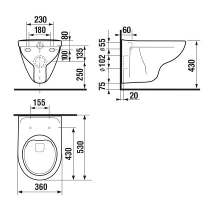 JIKA H8213840000001 - Конзолна тоалетна чиния LYRA керамика/бяла