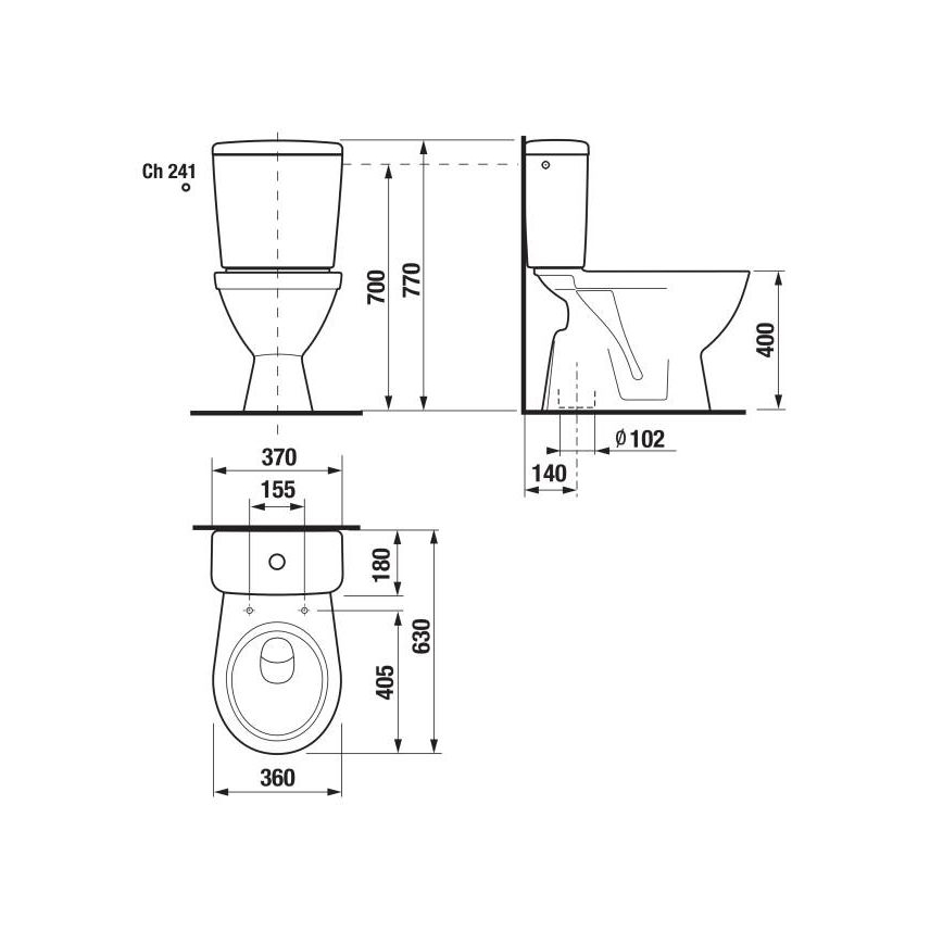 JIKA H8263860002413 - Компактна тоалетна с долно казанче LYRA керамика/бял