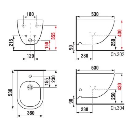 JIKA H8317120003021 - Подвесно биде MIO, керамика/бяло