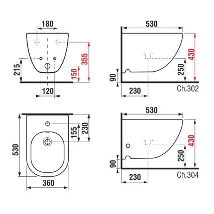 JIKA H8317121003021 - Висящо биде MIO керамика/перлено бяло